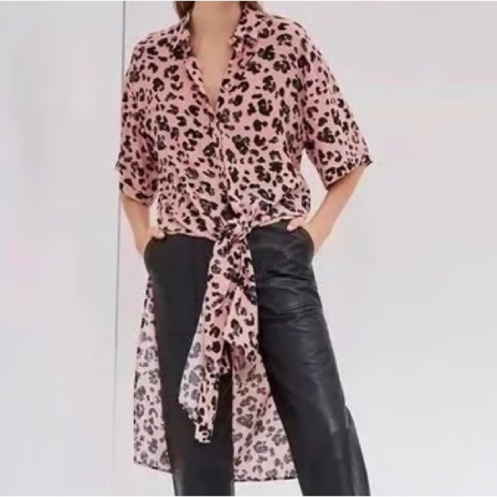 Maeve Leopard Tie Top